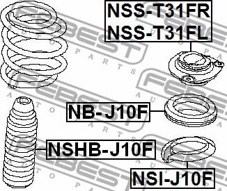 Febest NSS-T31FL - Amortizatora statnes balsts adetalas.lv