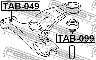 Febest TAB-099 - Piekare, Šķērssvira adetalas.lv