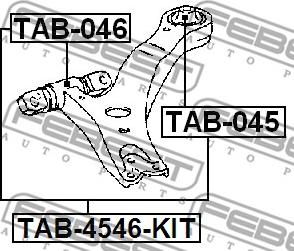 Febest TAB-046 - Piekare, Šķērssvira adetalas.lv