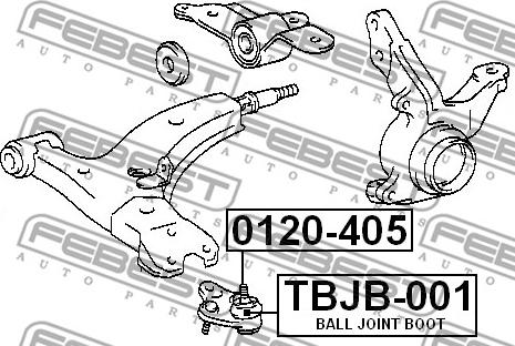 Febest TBJB-001 - Remkomplekts, Balst / Virzošais šarnīrs adetalas.lv