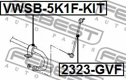 Febest VWSB-5K1F-KIT - Remkomplekts, Stabilizatora bukse adetalas.lv