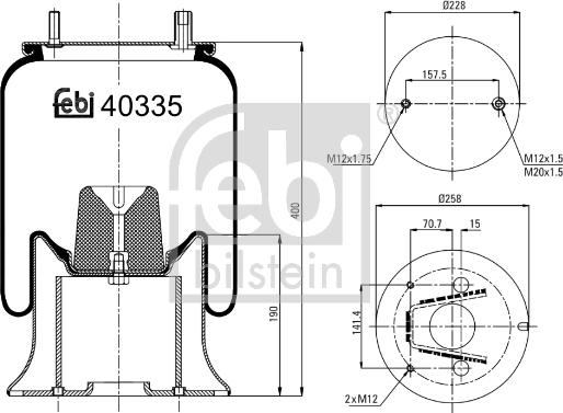 Febi Bilstein 40335 - Pneimoatsperes spilvens, Pneimopiekare adetalas.lv