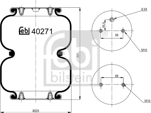 Febi Bilstein 40271 - Pneimoatsperes spilvens, Pneimopiekare adetalas.lv