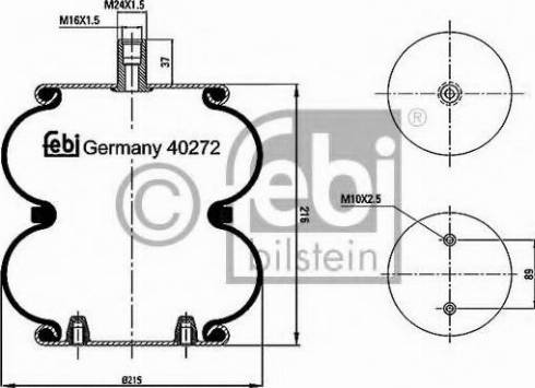 Febi Bilstein 40272 - Pneimoatsperes spilvens, Pneimopiekare adetalas.lv