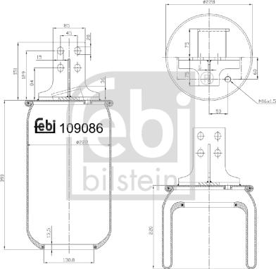 Febi Bilstein 109086 - Pneimoatsperes spilvens, Pneimopiekare adetalas.lv