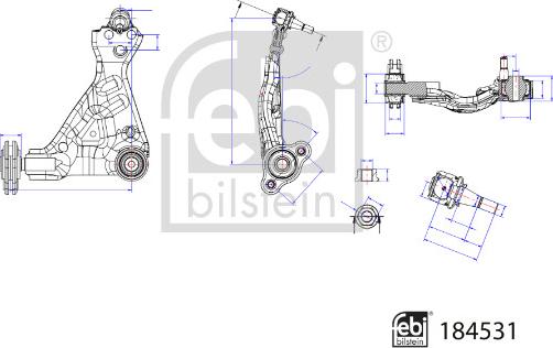 Febi Bilstein 184531 - Neatkarīgās balstiekārtas svira, Riteņa piekare adetalas.lv