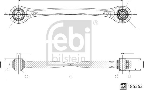 Febi Bilstein 185562 - Neatkarīgās balstiekārtas svira, Riteņa piekare adetalas.lv