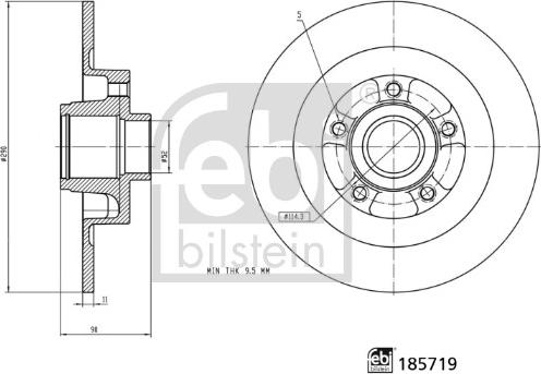 Febi Bilstein 185719 - Bremžu diski adetalas.lv