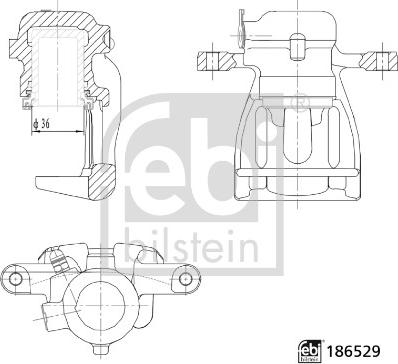 Febi Bilstein 186529 - Bremžu suports adetalas.lv