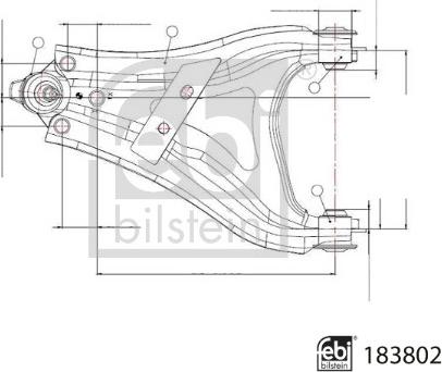 Febi Bilstein 183802 - Neatkarīgās balstiekārtas svira, Riteņa piekare adetalas.lv