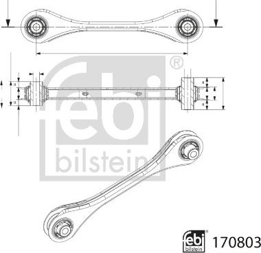 Febi Bilstein 170803 - Neatkarīgās balstiekārtas svira, Riteņa piekare adetalas.lv