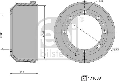 Febi Bilstein 171688 - Bremžu trumulis adetalas.lv