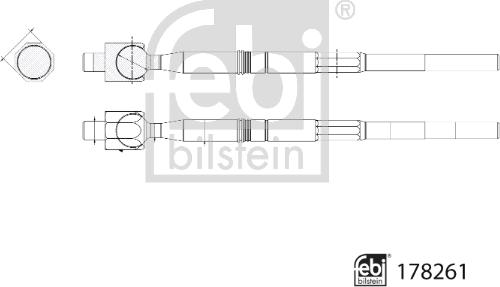 Febi Bilstein 178261 - Aksiālais šarnīrs, Stūres šķērsstiepnis adetalas.lv