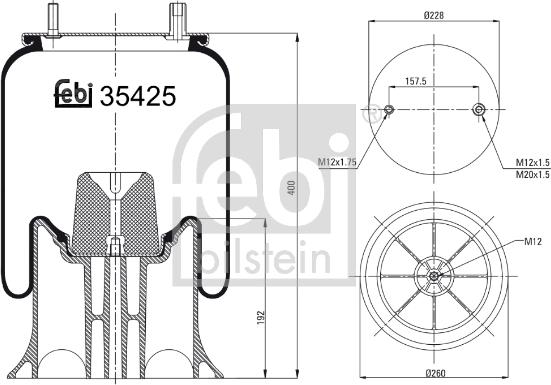 Febi Bilstein 39425 - Pneimoatsperes spilvens, Pneimopiekare adetalas.lv