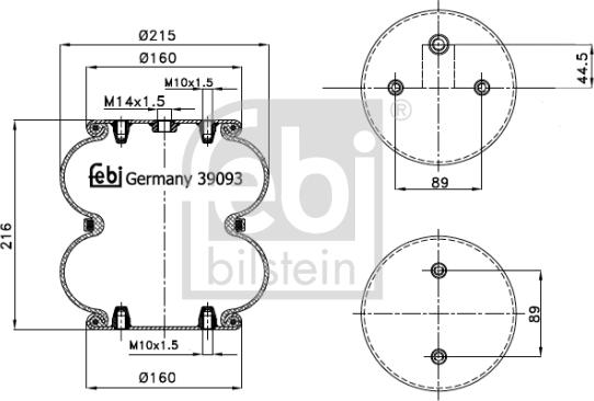 Febi Bilstein 39093 - Pneimoatsperes spilvens, Pneimopiekare adetalas.lv