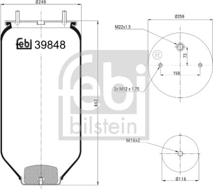 Febi Bilstein 39848 - Pneimoatsperes spilvens, Pneimopiekare adetalas.lv