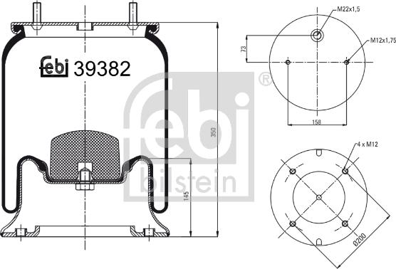 Febi Bilstein 39382 - Pneimoatsperes spilvens, Pneimopiekare adetalas.lv