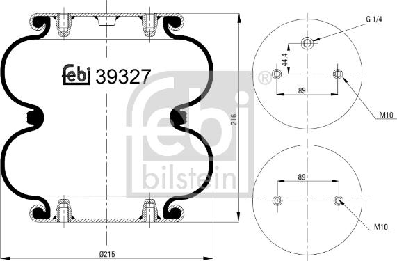 Febi Bilstein 39327 - Pneimoatsperes spilvens, Pneimopiekare adetalas.lv