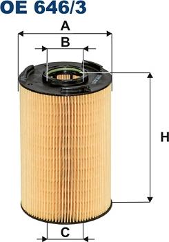 Filtron OE646/3 - Eļļas filtrs adetalas.lv