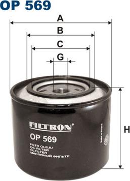 Filtron OP569 - Eļļas filtrs adetalas.lv