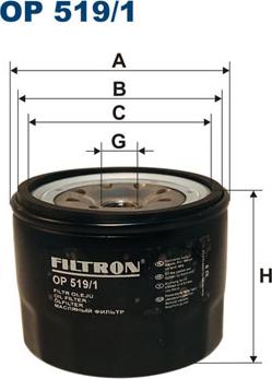 Filtron OP519/1 - Eļļas filtrs adetalas.lv