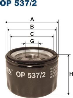 Filtron OP537/2 - Eļļas filtrs adetalas.lv