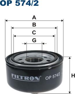 Filtron OP574/2 - Eļļas filtrs adetalas.lv