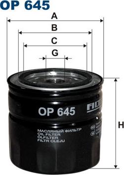 Filtron OP645 - Eļļas filtrs adetalas.lv