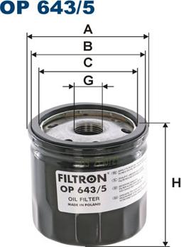 Filtron OP643/5 - Eļļas filtrs adetalas.lv