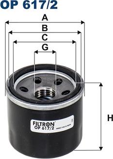 Filtron OP 617/2 - Eļļas filtrs adetalas.lv