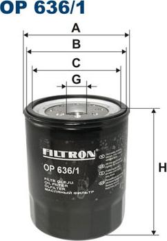 Filtron OP636/1 - Eļļas filtrs adetalas.lv