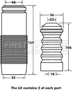 First Line FPK7047 - Putekļu aizsargkomplekts, Amortizators adetalas.lv