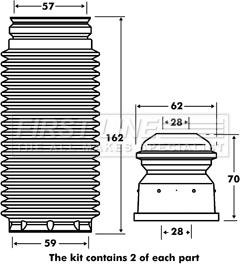 First Line FPK7053 - Putekļu aizsargkomplekts, Amortizators adetalas.lv