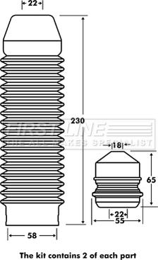 First Line FPK7078 - Putekļu aizsargkomplekts, Amortizators adetalas.lv