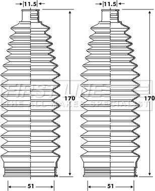 First Line FSG3419 - Putekļusargu komplekts, Stūres iekārta adetalas.lv