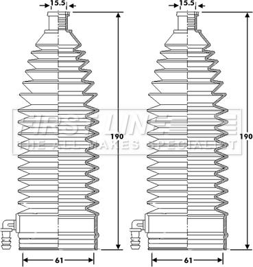 First Line FSG3424 - Putekļusargu komplekts, Stūres iekārta adetalas.lv