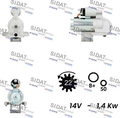 Fispa S12VS0695A2 - Starteris adetalas.lv