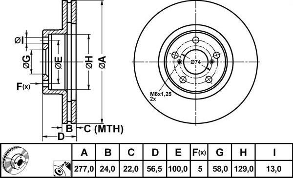 FIT FR0120V - Bremžu diski adetalas.lv