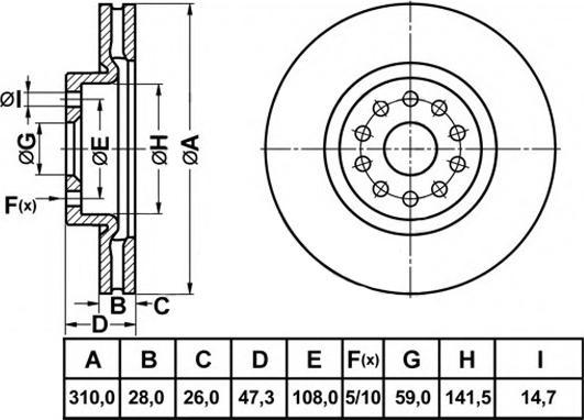 FIT FR1001V - Bremžu diski adetalas.lv