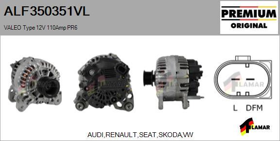 FLAMAR ALF350351VL - Ģenerators adetalas.lv