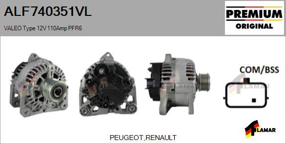 FLAMAR ALF740351VL - Ģenerators adetalas.lv