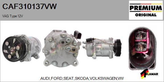 FLAMAR CAF310137VW - Kompresors, Gaisa kond. sistēma adetalas.lv