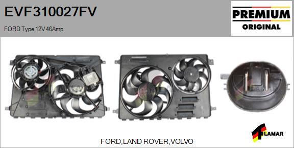 FLAMAR EVF310027FV - Elektromotors, Dzes. sist. radiatora ventilators adetalas.lv