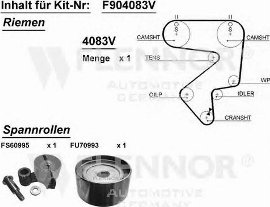 Flennor F904083V - Zobsiksnas komplekts adetalas.lv