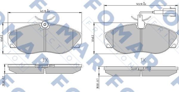 FOMAR Friction FO 909581 - Bremžu uzliku kompl., Disku bremzes adetalas.lv