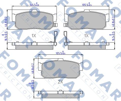 FOMAR Friction FO 916981 - Bremžu uzliku kompl., Disku bremzes adetalas.lv