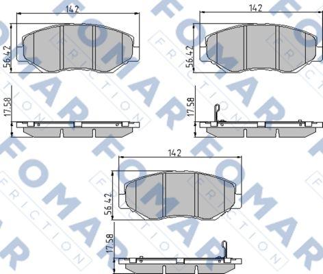 FOMAR Friction FO 911681 - Bremžu uzliku kompl., Disku bremzes adetalas.lv