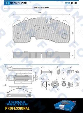 FOMAR Friction FO 917381 - Bremžu uzliku kompl., Disku bremzes adetalas.lv