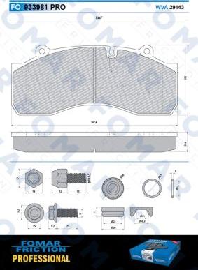 FOMAR Friction FO 933981 - Bremžu uzliku kompl., Disku bremzes adetalas.lv