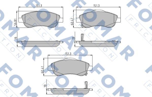 FOMAR Friction FO 933181 - Bremžu uzliku kompl., Disku bremzes adetalas.lv